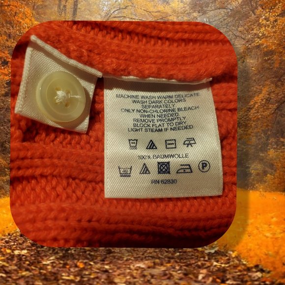 Land's End orange crew neck sweater, size 14-16 - Picture 5 of 5